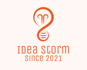 Orange Light Bulb logo design