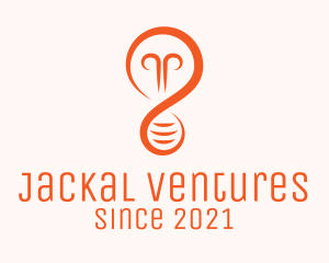 Orange Light Bulb logo design