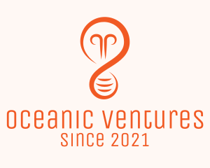 Orange Light Bulb logo design