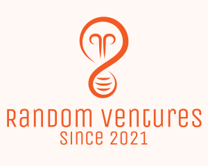 Orange Light Bulb logo design