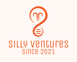 Orange Light Bulb logo design