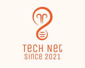 Net - Orange Light Bulb logo design