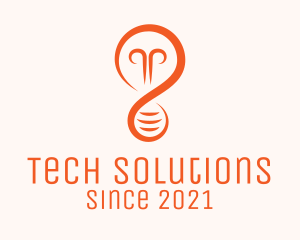 Renewable Energy - Orange Light Bulb logo design