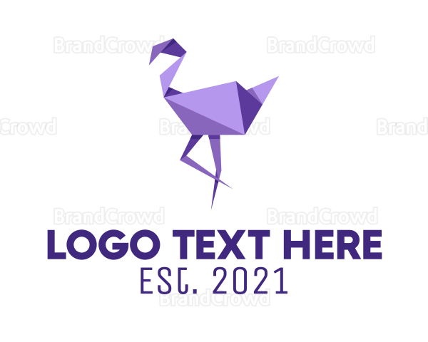 Purple Flamingo Bird Logo