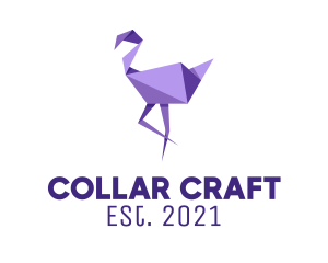 Purple Flamingo Bird logo design