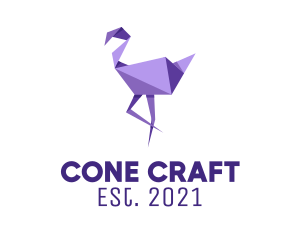 Purple Flamingo Bird logo design