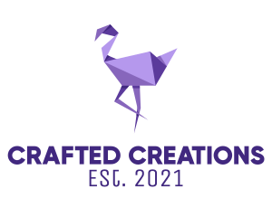 Purple Flamingo Bird logo design