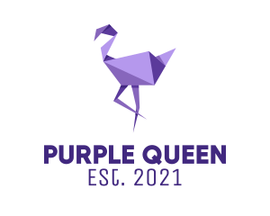 Purple Flamingo Bird logo design