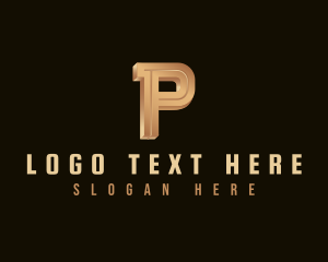 Crypto Finance Tech Letter P logo design