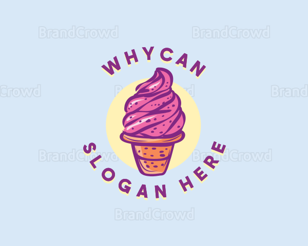 Dairy Strawberry Ice Cream Logo