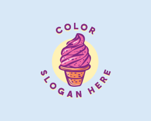 Dairy Strawberry Ice Cream Logo