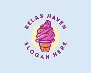 Dairy Strawberry Ice Cream Logo