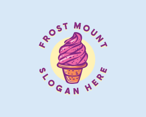 Dairy Strawberry Ice Cream logo design