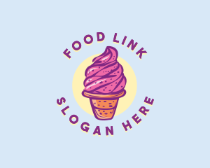 Dairy Strawberry Ice Cream logo design