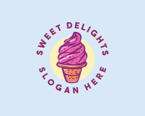 Dairy Strawberry Ice Cream logo design