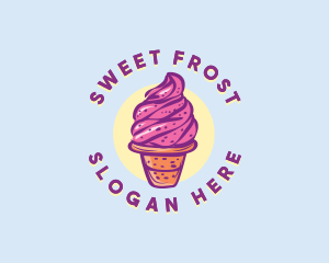 Dairy Strawberry Ice Cream logo design