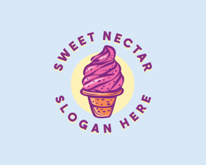 Dairy Strawberry Ice Cream logo design