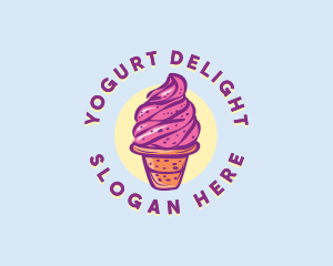 Yogurt - Dairy Strawberry Ice Cream logo design