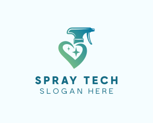 Sprayer - Heart Bottle Sprayer Cleaning logo design