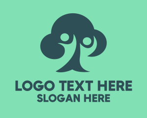 Ecology - Blue People Tree logo design