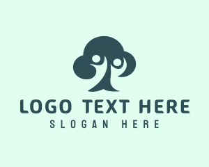 Forest - Blue People Tree logo design