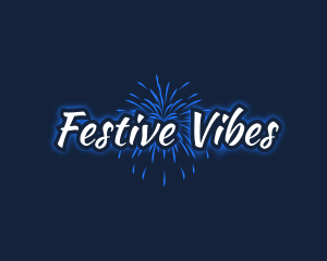 Blue Fireworks Festival logo design