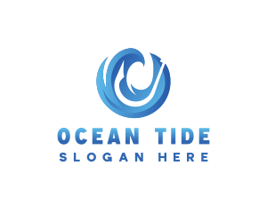 Tide - Fishing Hook Wave logo design