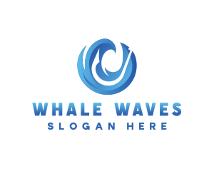 Fishing Hook Wave logo design