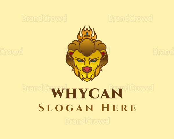 Gold Crown Lion Logo