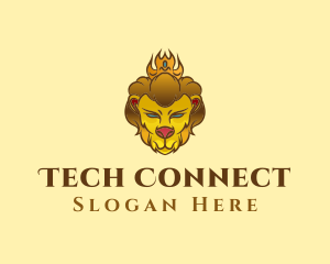 Gold Crown Lion Logo