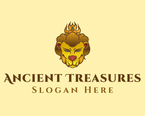 Gold Crown Lion logo design