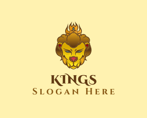 Gold Crown Lion logo design