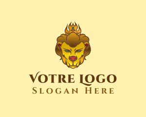 Heraldry - Gold Crown Lion logo design