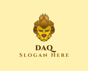 Antique - Gold Crown Lion logo design