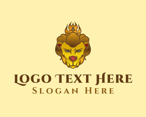 Regal - Gold Crown Lion logo design