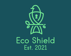 Bird Security Lock Shield logo design