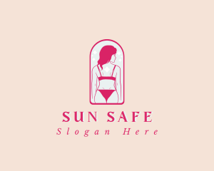 Sunblock - Sexy Bikini Back logo design