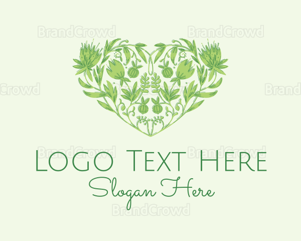 Flower Garden Heart Logo