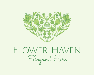 Flower Garden Heart  logo design