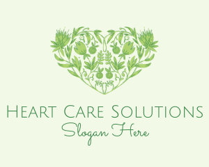 Flower Garden Heart  logo design