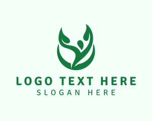 Vegan - Natural Human Leaf logo design
