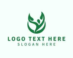 Healthcare - Natural Human Leaf logo design