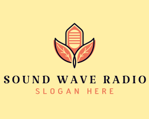 Radio Station - Leaf Mic Radio Podcaster logo design