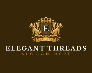 Elegant Lion Shield logo design