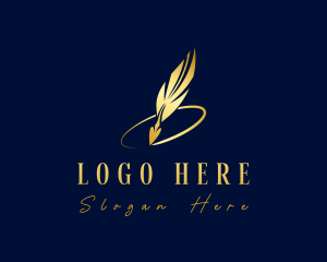 Writer - Pen Quill Writing logo design