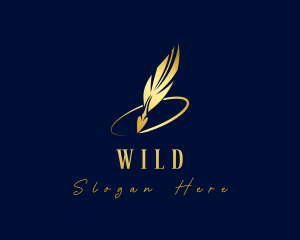 Court - Pen Quill Writing logo design