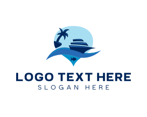 Tourist - Travel Cruise Location Pin logo design