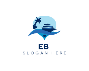 Fish - Travel Cruise Location Pin logo design