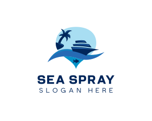 Ship Location Pin logo design