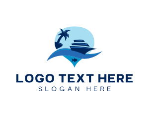 Palm Tree - Travel Cruise Location Pin logo design